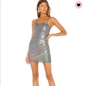 Superdown Metallic Kandis Mini Dress